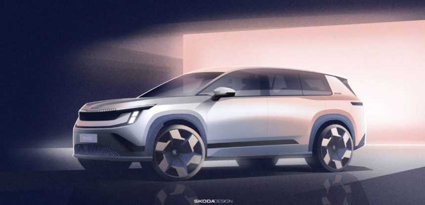 skoda (1) Škoda’nın Yeni Elektrikli Amiral Gemisi Peaq’in İlk Tasarım Çizimleri Paylaşıldı
